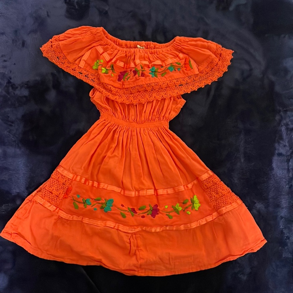 Hand Made Toddler Girls Mexican Dress size 4T